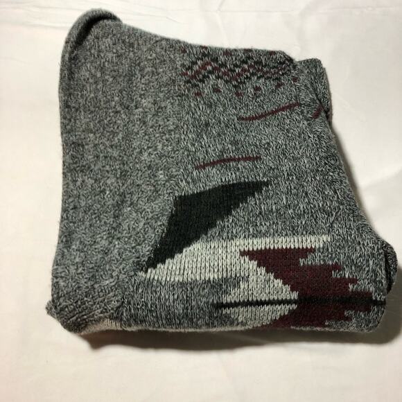 VTG Clipper Mist Aztec knit open front cardigan sweater womens M made in USA - Picture 8 of 8